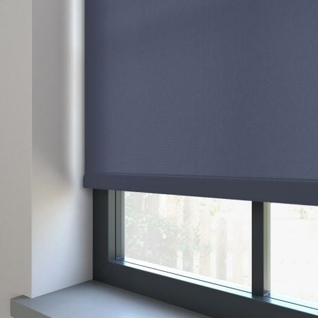 Elektrisch Rolgordijn - Splash indigo gemaakt van Polyester in de kleur Blauw