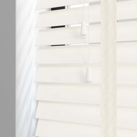 Baseline houten jaloezie met ladderband - parelwit