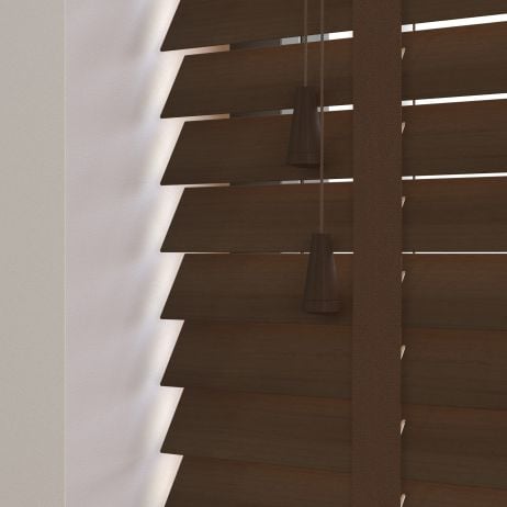 Timberlux abachi jaloezie met ladderband - Walnoot gemaakt van Abachi in de kleur Bruin