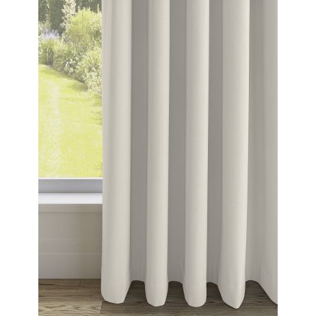 ZumÃ© gordijn - Ivoor met dubbele plooi gemaakt van Polyester in de kleur Neutraal / Beige