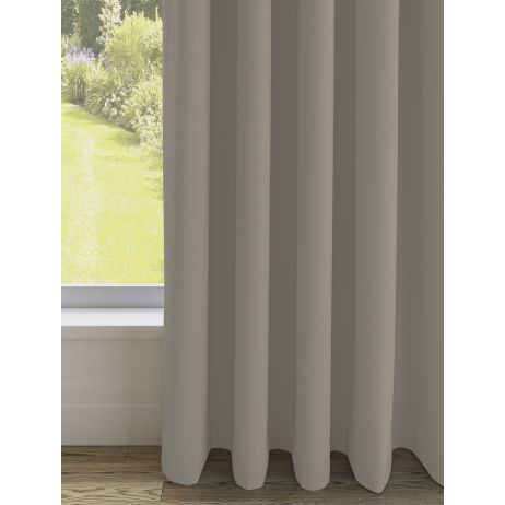 ZumÃ© gordijn - Taupe met dubbele plooi gemaakt van Polyester in de kleur Grijs/Zilver