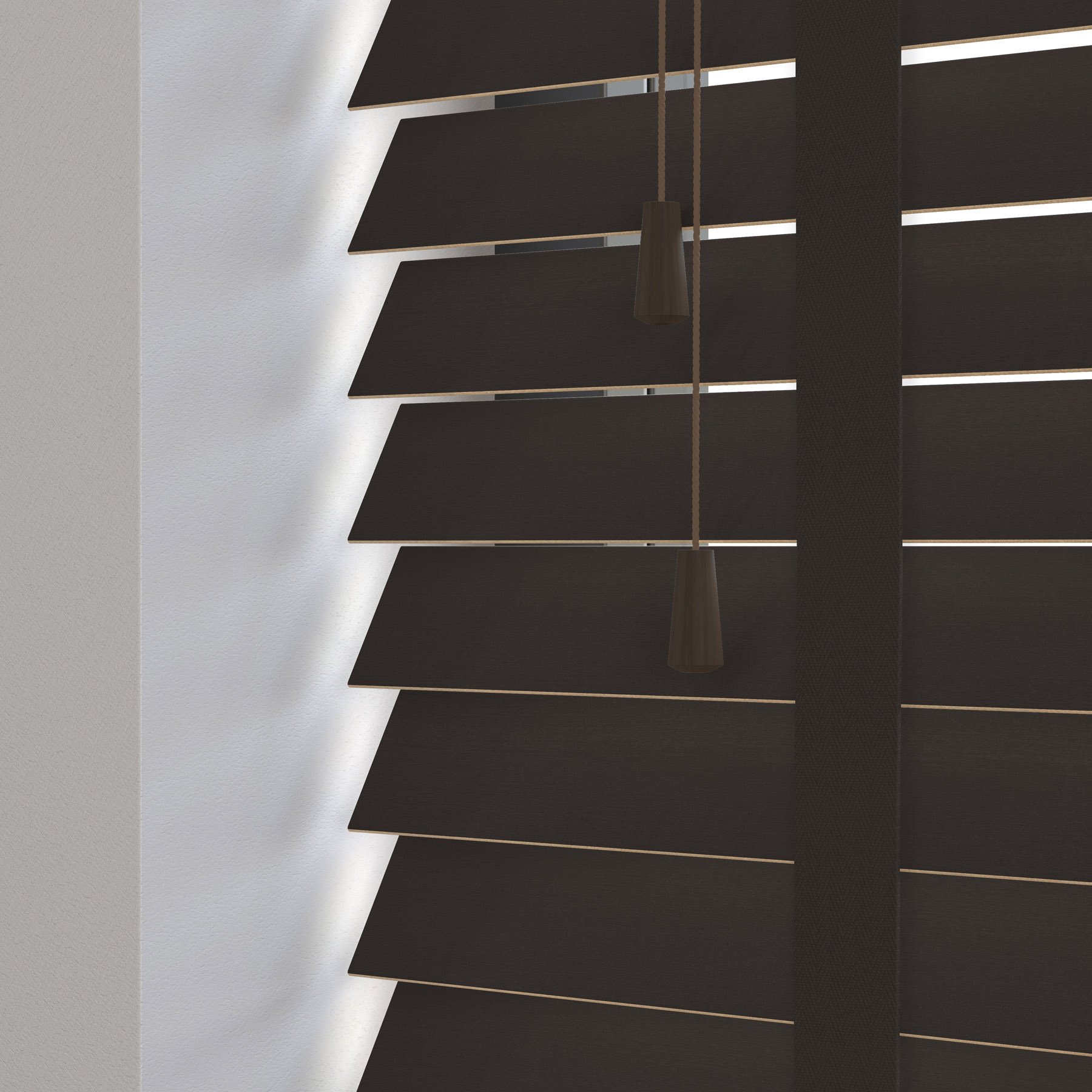 Decora Sunwood houten jaloezie met ladderband - wenge