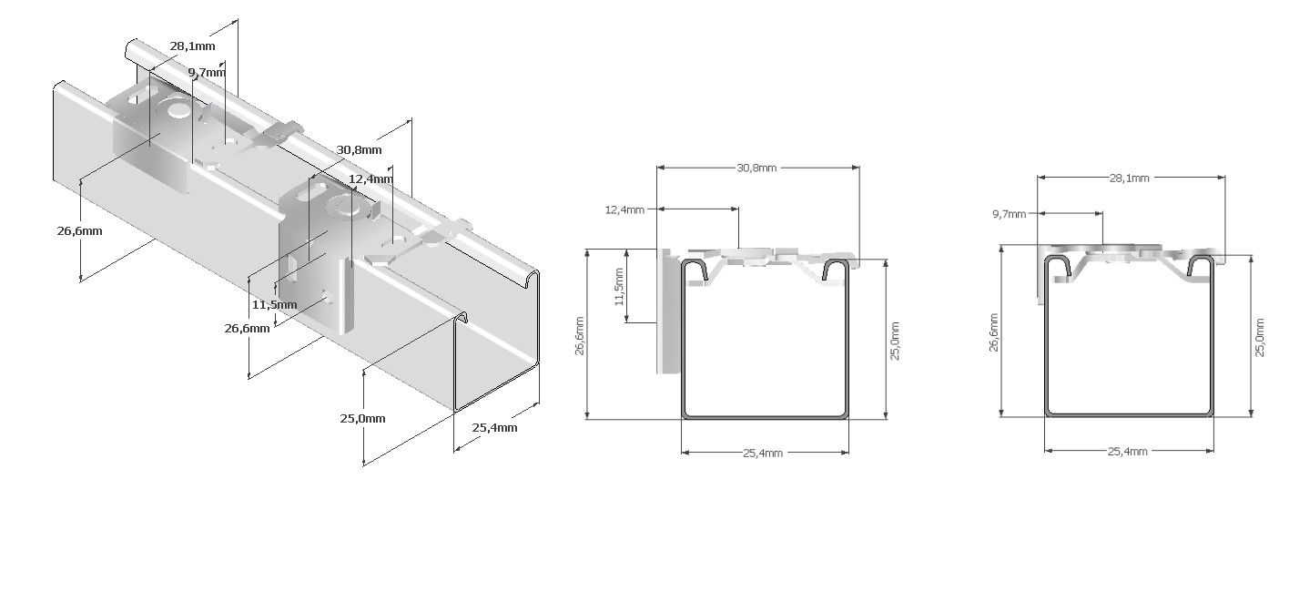 Maattekening bovenbak aluminium jaloezie